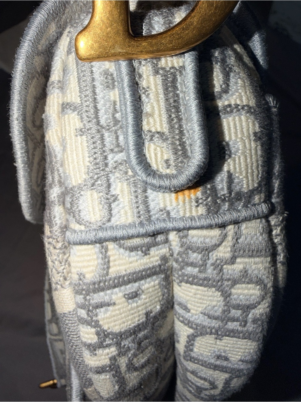 Dior oblique gray Jacquard Saddle medium - Picture 10 of 15